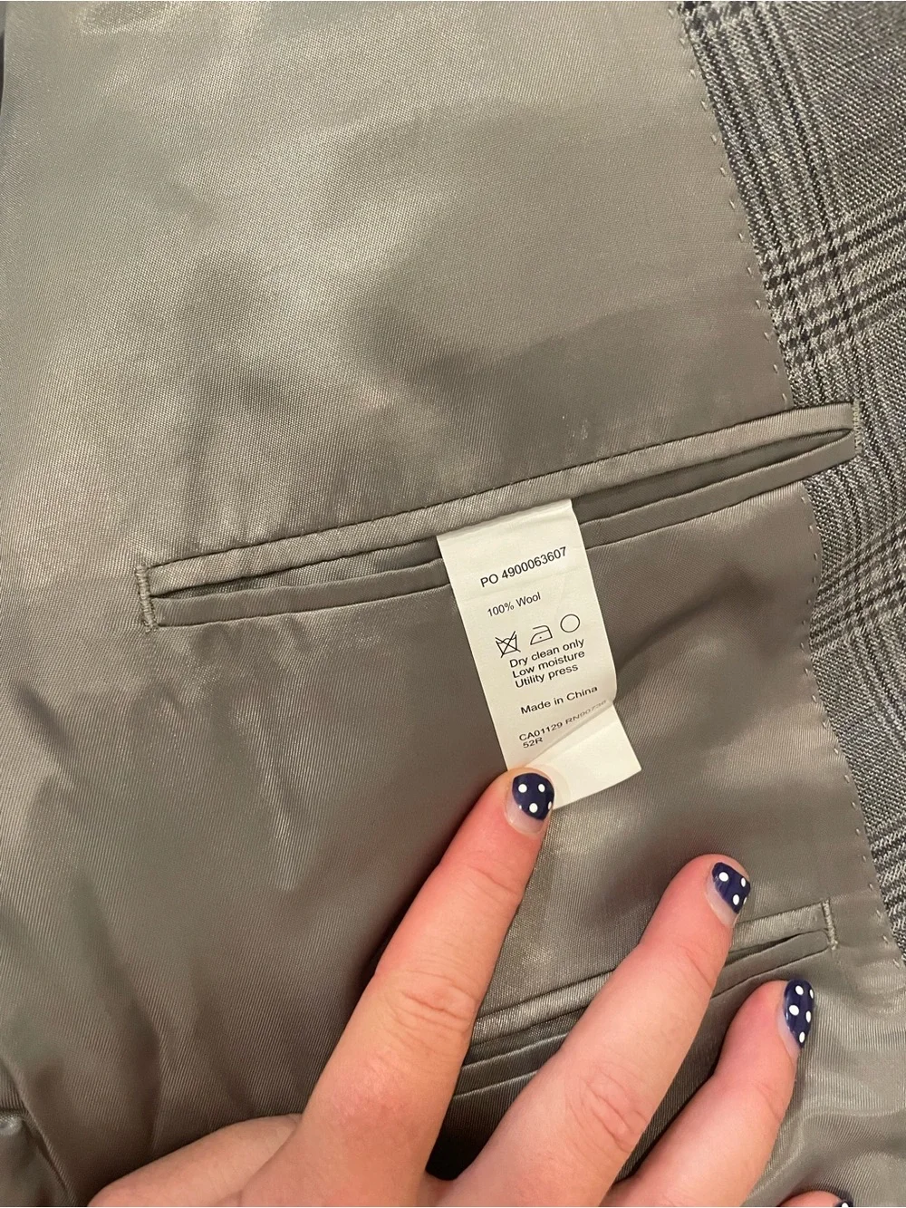 Calvin Klein Gray Windowpane Sport Coat